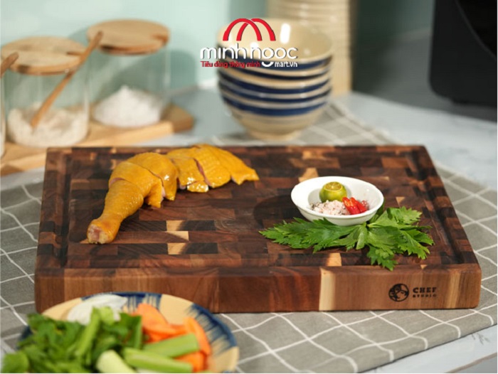 [ Hàng chính hãng ]Thớt gỗ keo (Acacia) Chef Studio chữ nhật size 25 x 35 x 3.5cm, Dùng bằm, chặt, thái, trưng bày thực phẩm