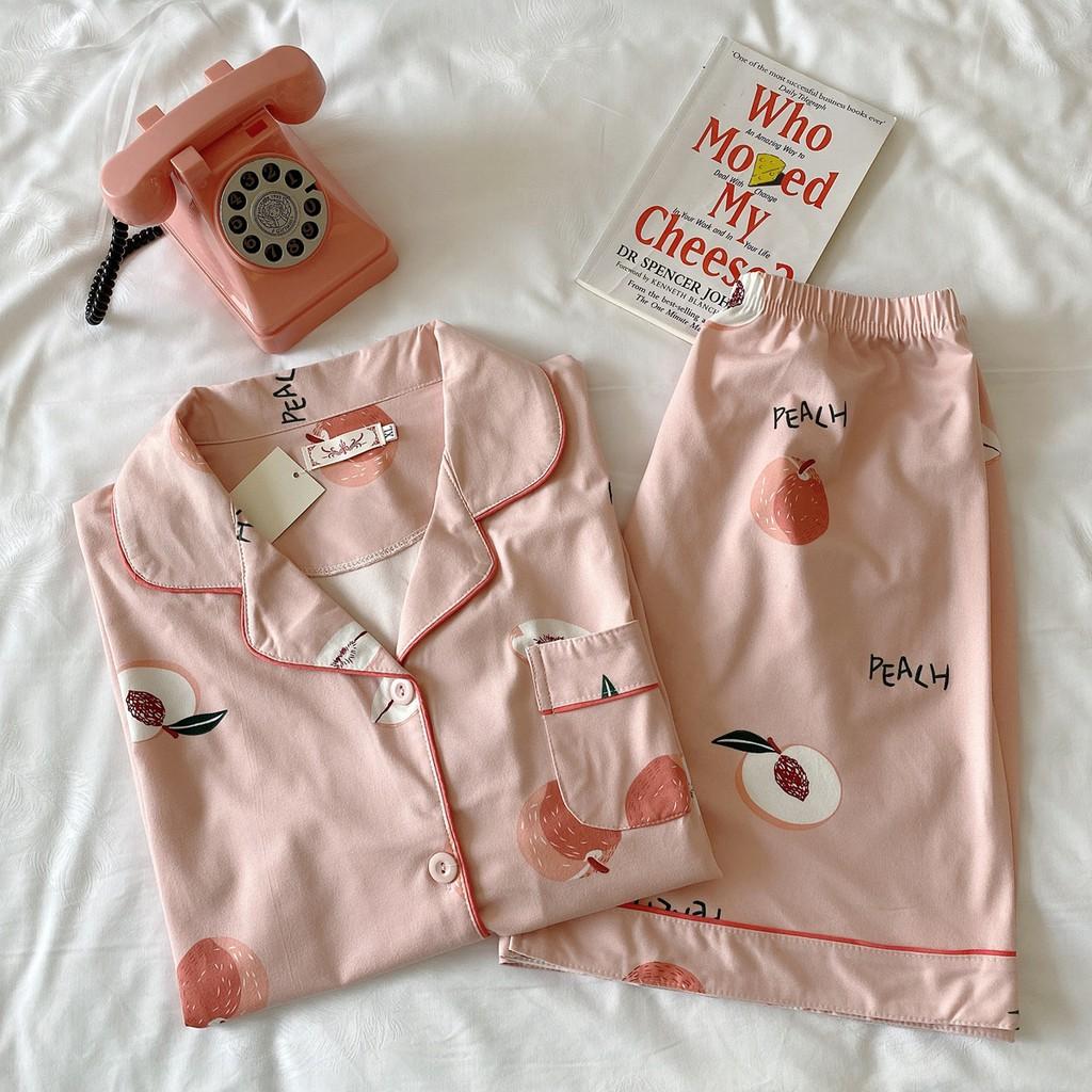 Pijama mặc ở nhà, Bộ Ngủ Nữ cotton ngắn tay nhiều màu BNN03