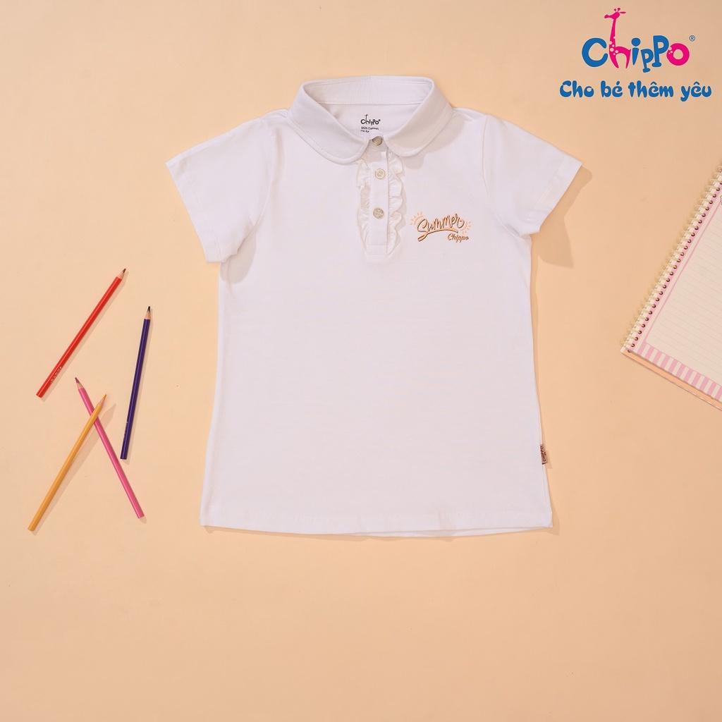 Áo Polo Chippo cho bé gái chất liệu 100% Cotton áo thun sơ mi đi học cho bé từ 7 đến 12 tuổi (24-42Kg)