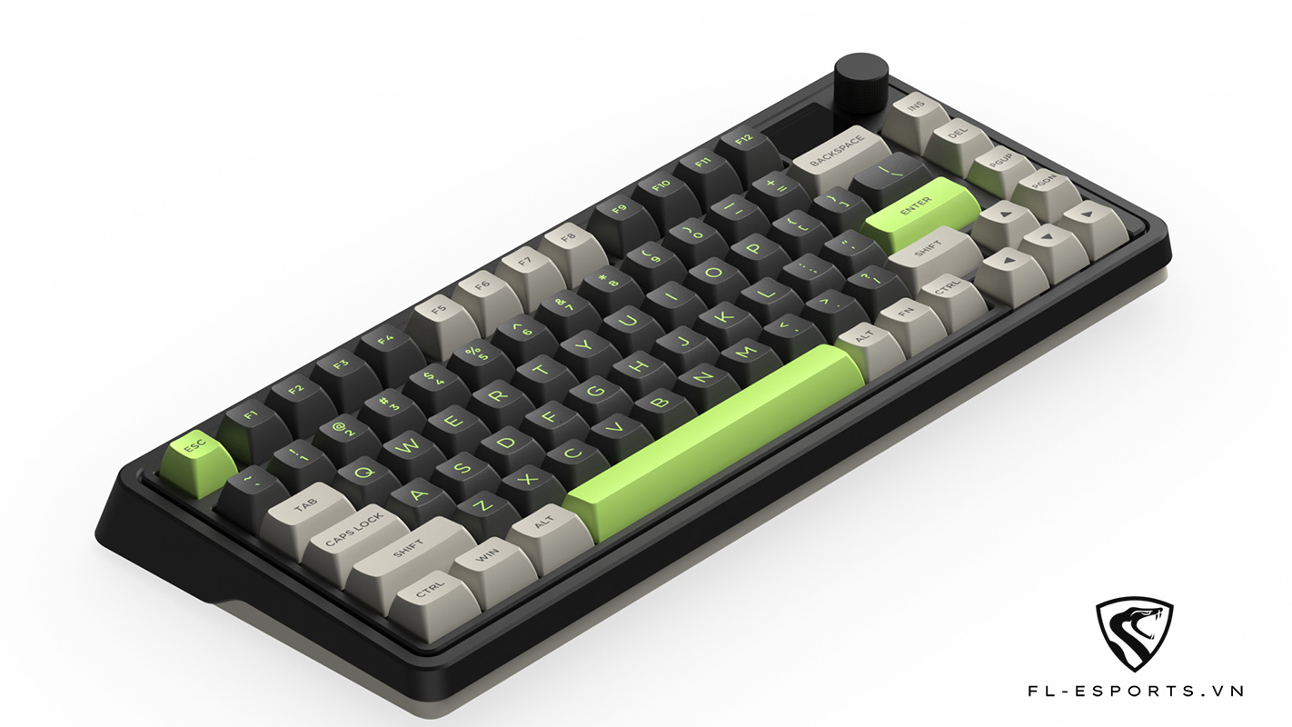 Bàn phím FL-Esports CMK75 SAM Desert Grey | 3 Mode | Màn hình TFT | Pin 3000mAh - Hàng chính hãng