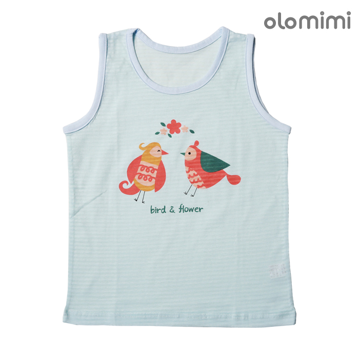 Áo ba lỗ Olomimi Hàn Quốc Bird Flower- 100% cotton