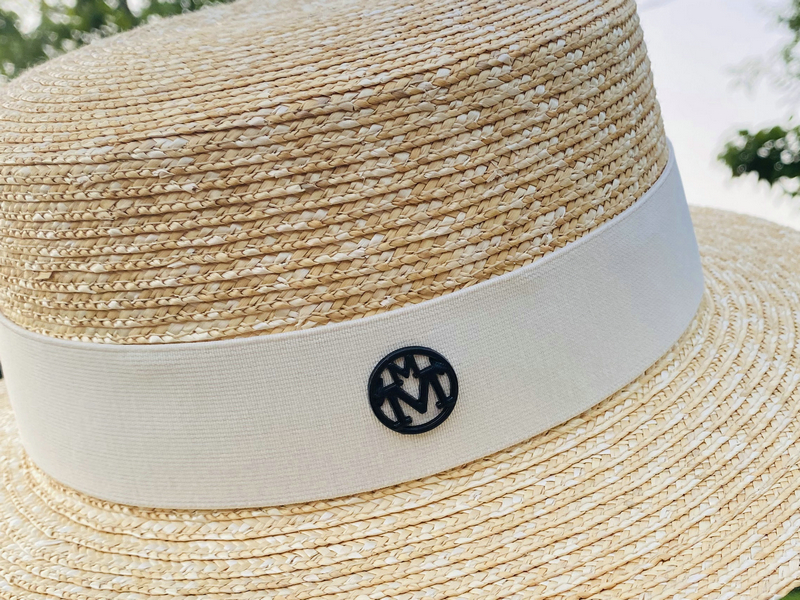 Mũ chữ M mũ cói đi biển, nón cói dang gaucho panama cowboy chất liệu sợi lúa mì tự nhiên 100