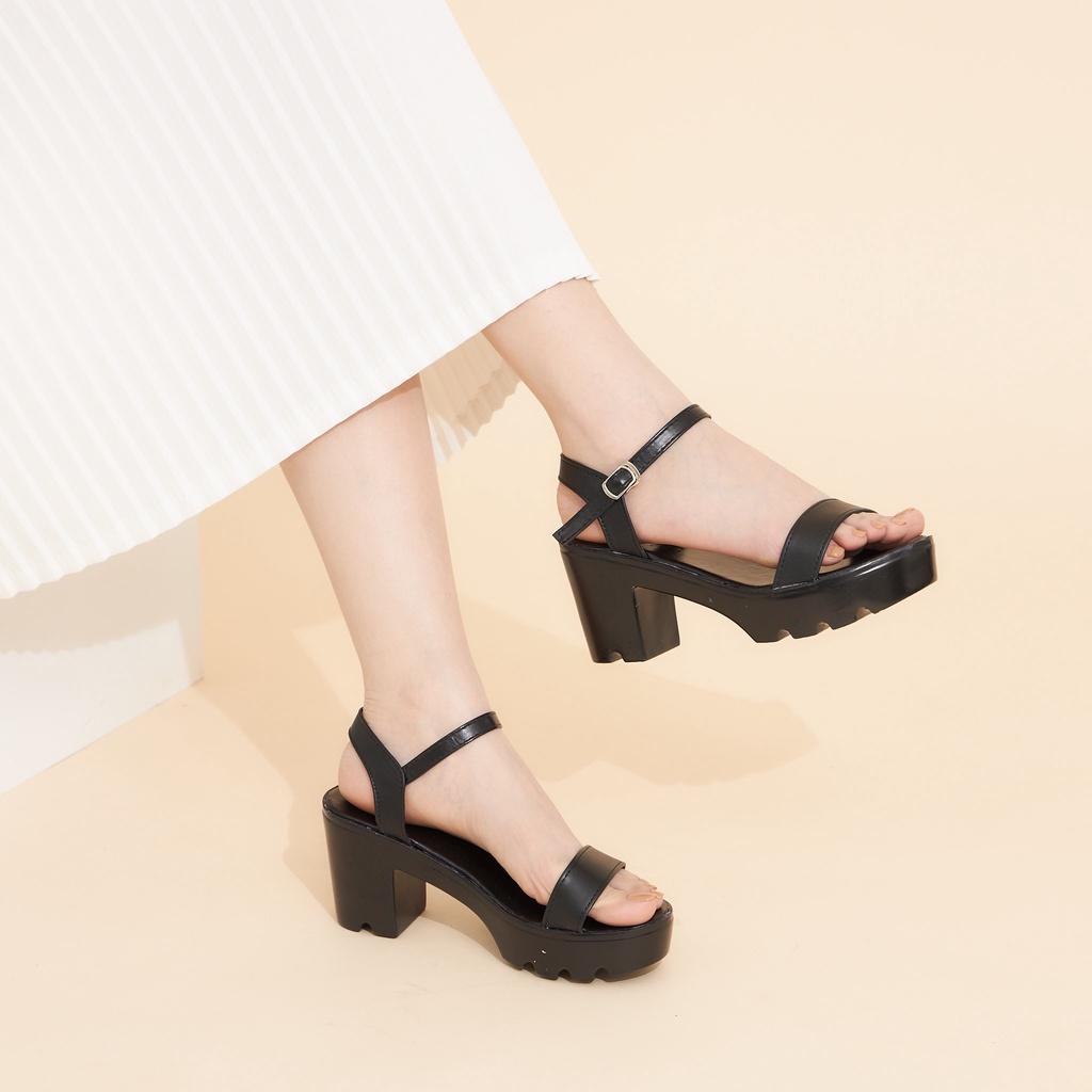 Giày Sandal Nữ MWC 2962 - Sandal Đế Đúp 5p Quai Ngang Basic Siêu Hack Dáng Đi Học Đi Làm