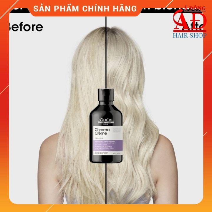 DẦU GỘI TÍM KHỬ VÀNG L'OREAL CHROME CREME PURPLE DYES SHAMPOO NEW 2022