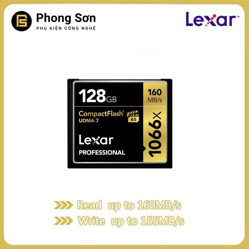 Thẻ nhớ CF Lexar 128GB Pro 1066X 160MB/s - cho máy ảnh chuyên nghiệp, tốc độ cao (Đen, Vàng) - Hàng Chính Hãng