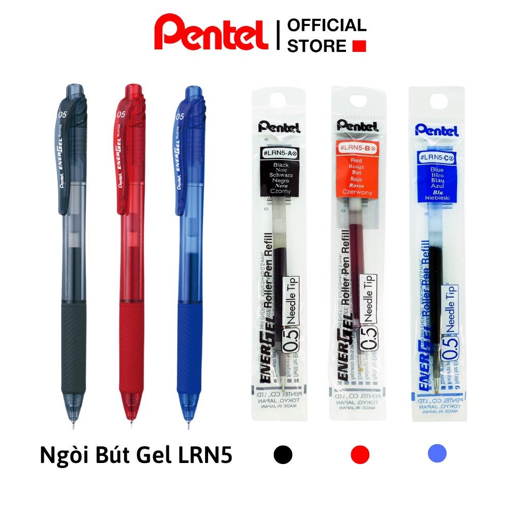 Ruột Bút Ký Mực Gel Pentel LRN5 Ngòi 0.5mm | 3 Màu Mực Xanh/ Đen/ Đỏ | Thay Mọi Loại Bút Gel Của Pentel | HSD Dài Lâu