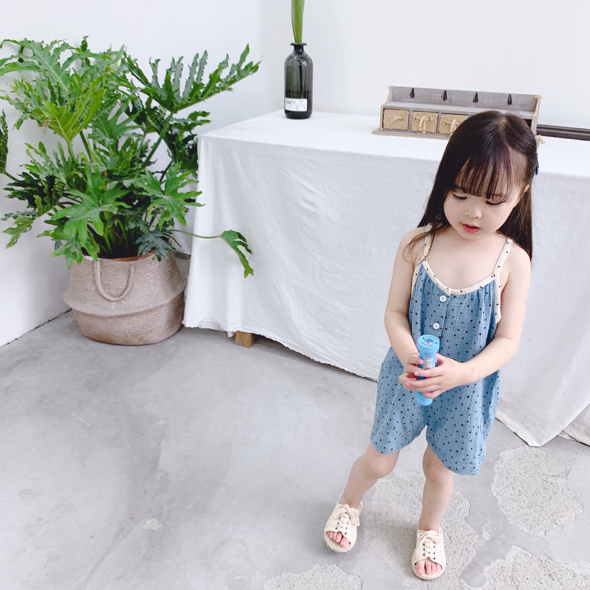 Bộ Áo Liền Quần Ngắn Jumpsuit Bé Gái Kiểu Hàn Quốc