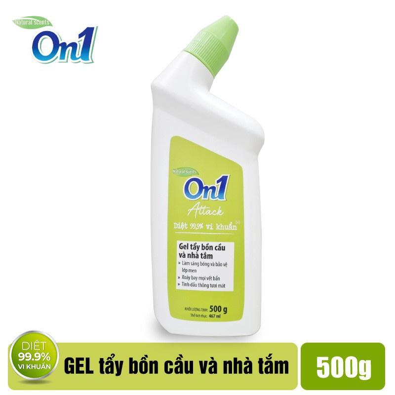 Gel tẩy bồn cầu và nhà tắm On1 dung tích 500G N0501, giúp diệt khuẩn 99,9 %, tẩy ố, làm trắng nhà tắm, bồn cầu hiệu quả