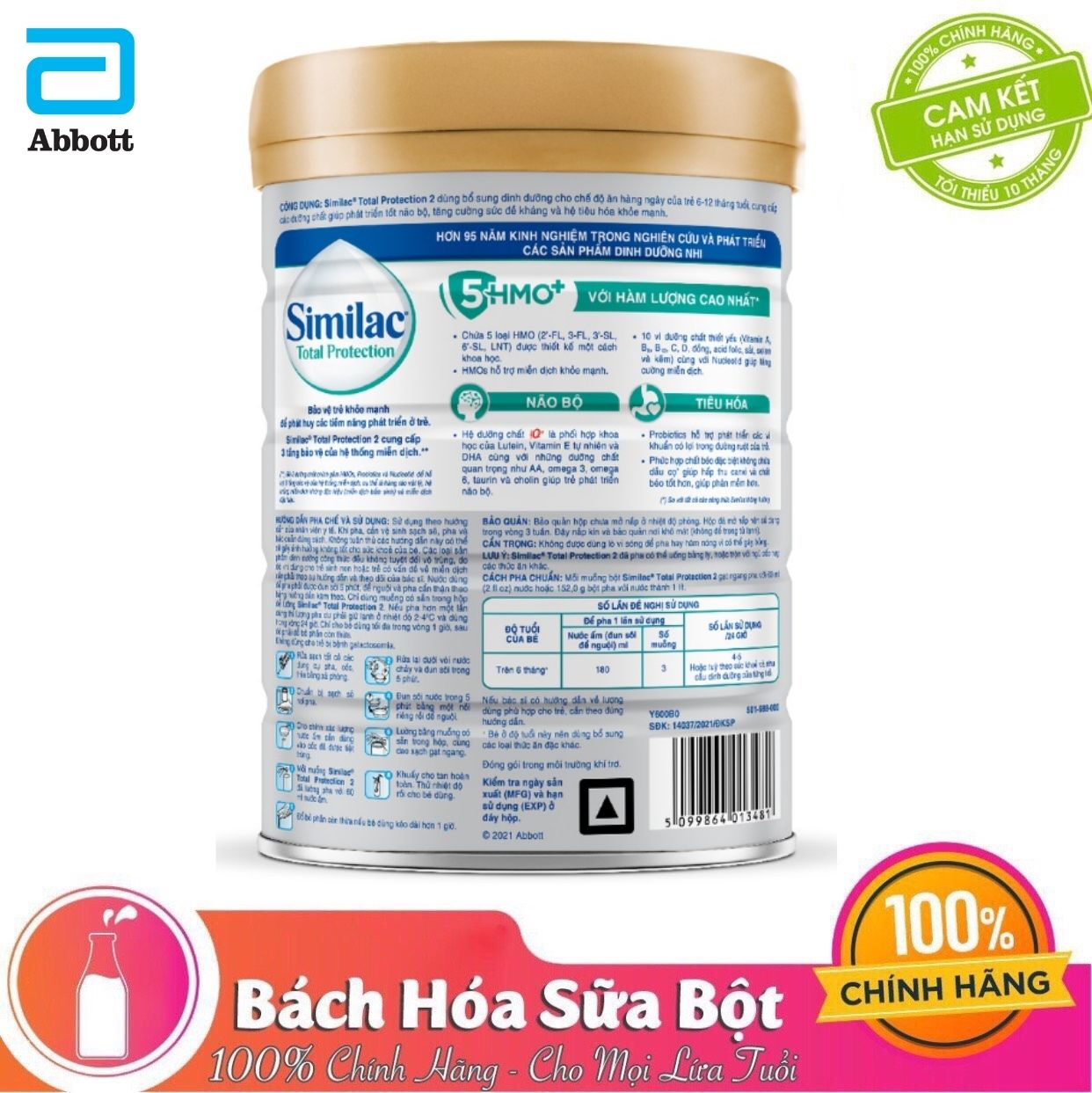 Sữa bột Abbott Similac Total Protection 2 (900g)