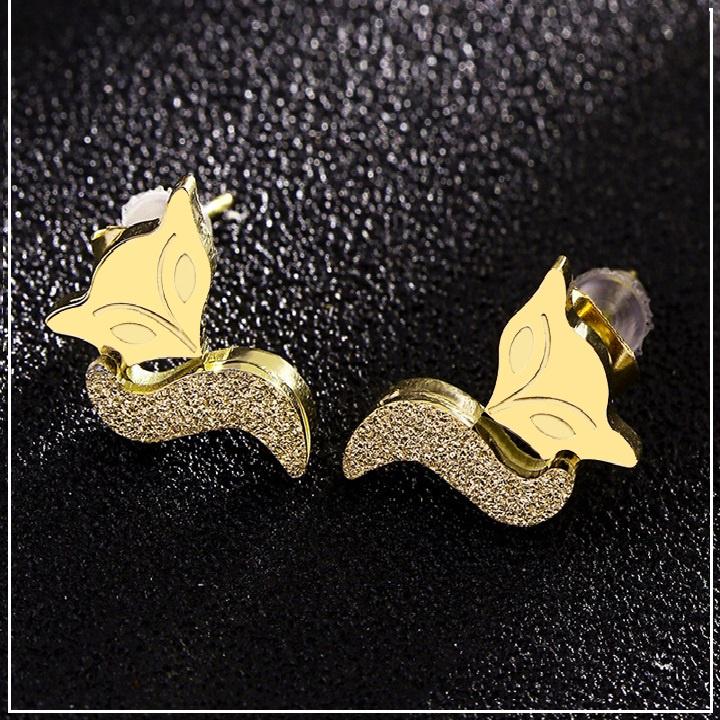 Bông Tai Nữ Titan Con Cáo Phun Cát Cao Cấp, Cá Tính