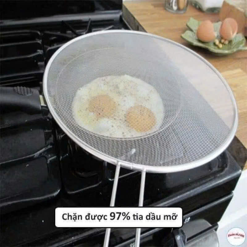 Lưới Vợt Đậy Chống Bắn Dầu Mỡ 29cm - 33cm Có Tay Cầm Tiện Dụng - An Toàn Cho Món Ăn - HÀNG CHÍNH HÃNG MINIIN