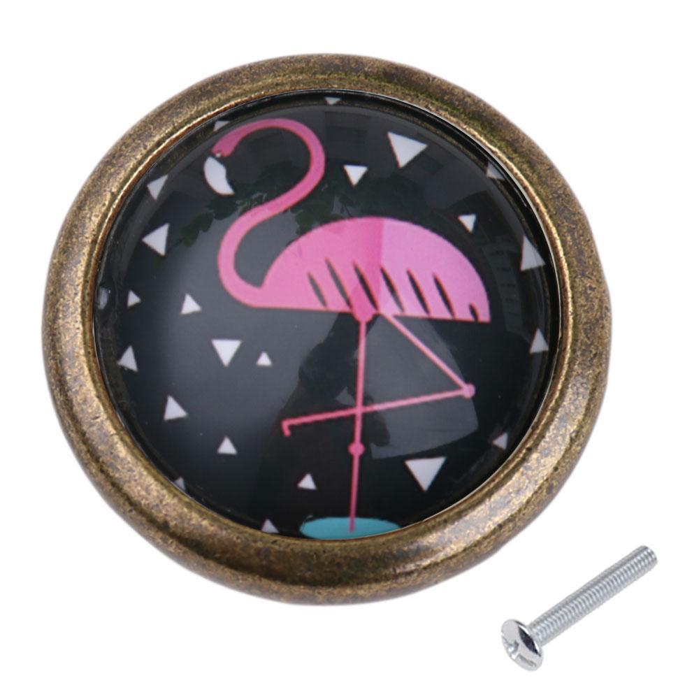 3X Retro Drawer Cabinet Cupboard Door Pull Handle Knob Flamingo Home Decor 4