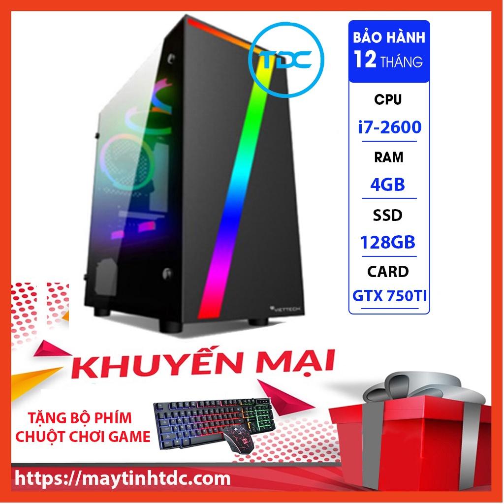 MAX PC GAMING X7 CPU Core i7-2600 Ram 4GB SSD 128GB GTX 750TI Chơi PUBG,LOL,CF,Fifa4,Đế chế Tặng Bộ Phím Chuột Game