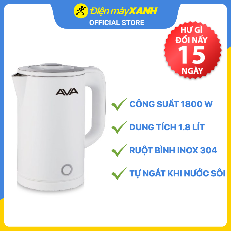 Bình đun siêu tốc Ava 1.8 lít YD-1825 - Hàng chính hãng