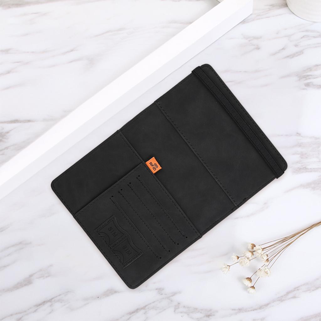Passports Holder Document Organizer Case Card Case Black