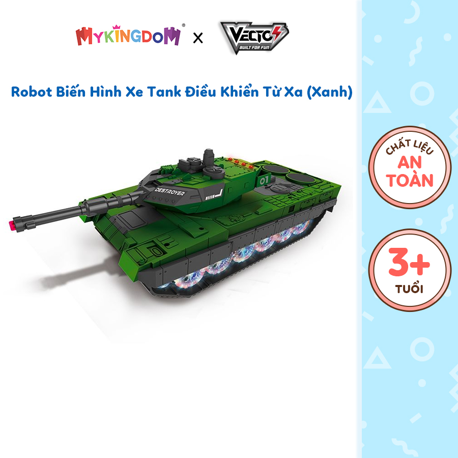 Đồ Chơi Robot Biến Hình Xe Tank Điều Khiển Từ Xa (Màu Xanh) VECTO VT28165/GR