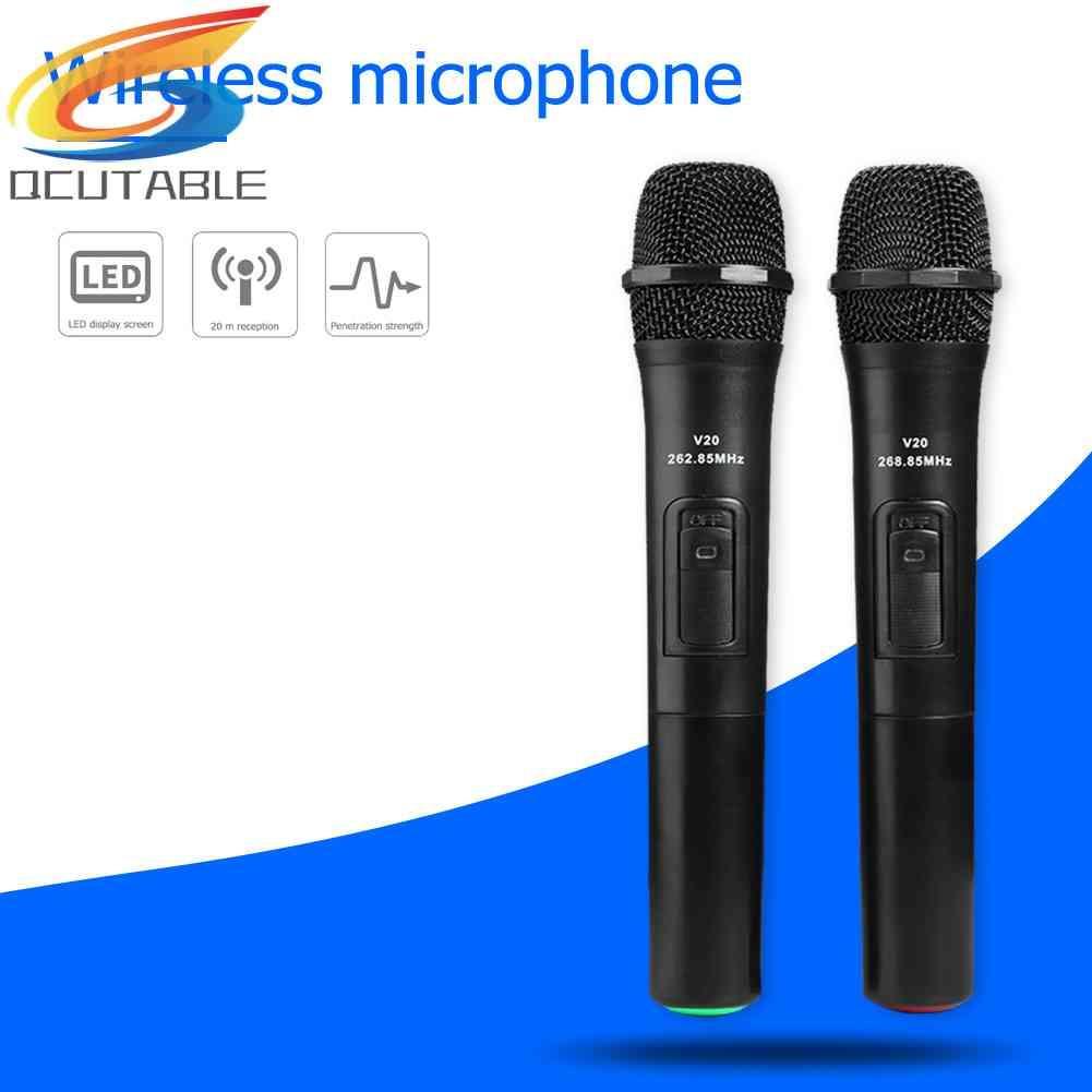 Bộ 2 Micro Không Dây Thông Minh Cầm Tay Kèm Đầu Nhận USB Chuyên Dụng Cho Karaoke