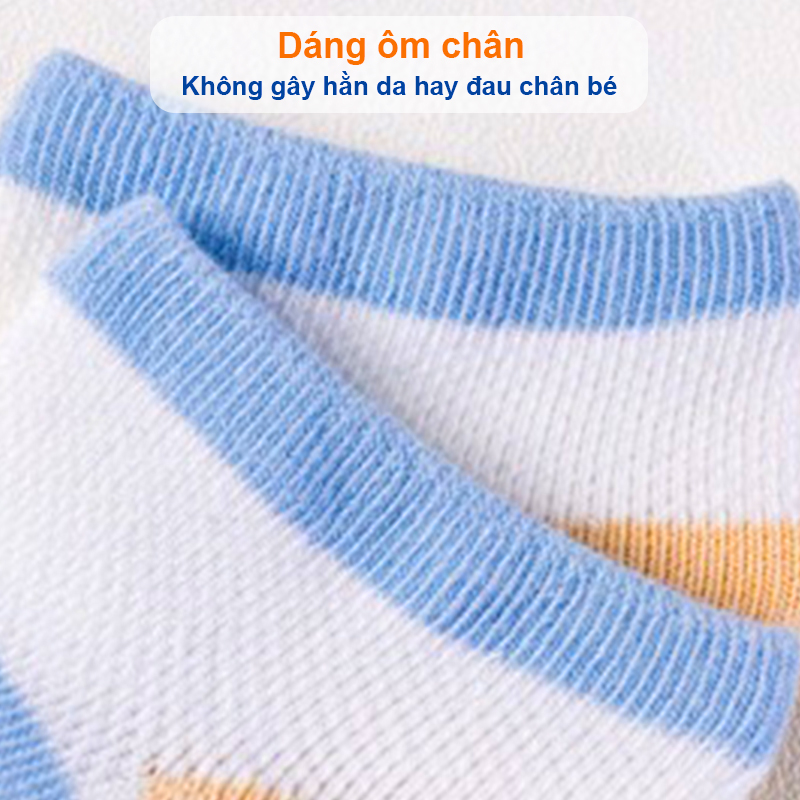 Tất cho bé gái và bé trai hình thú Baby-S, Set 5 đôi tất lưới cho bé 0-2 tuổi chất cotton co giãn – ST002