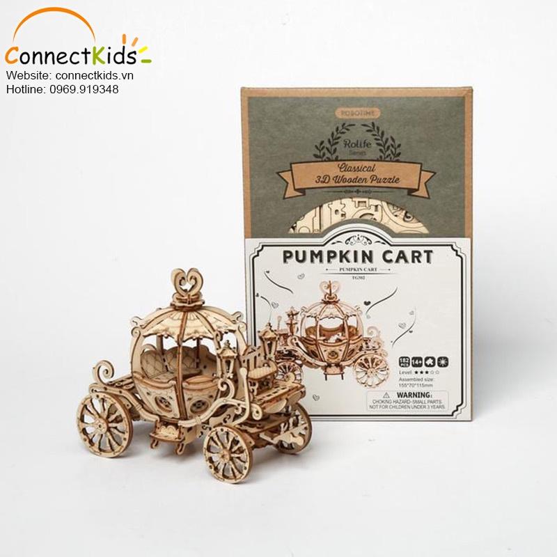 Đồ Chơi Lắp Ráp Bằng Gỗ 3D Robotime Mô hình Xe Bí Ngô