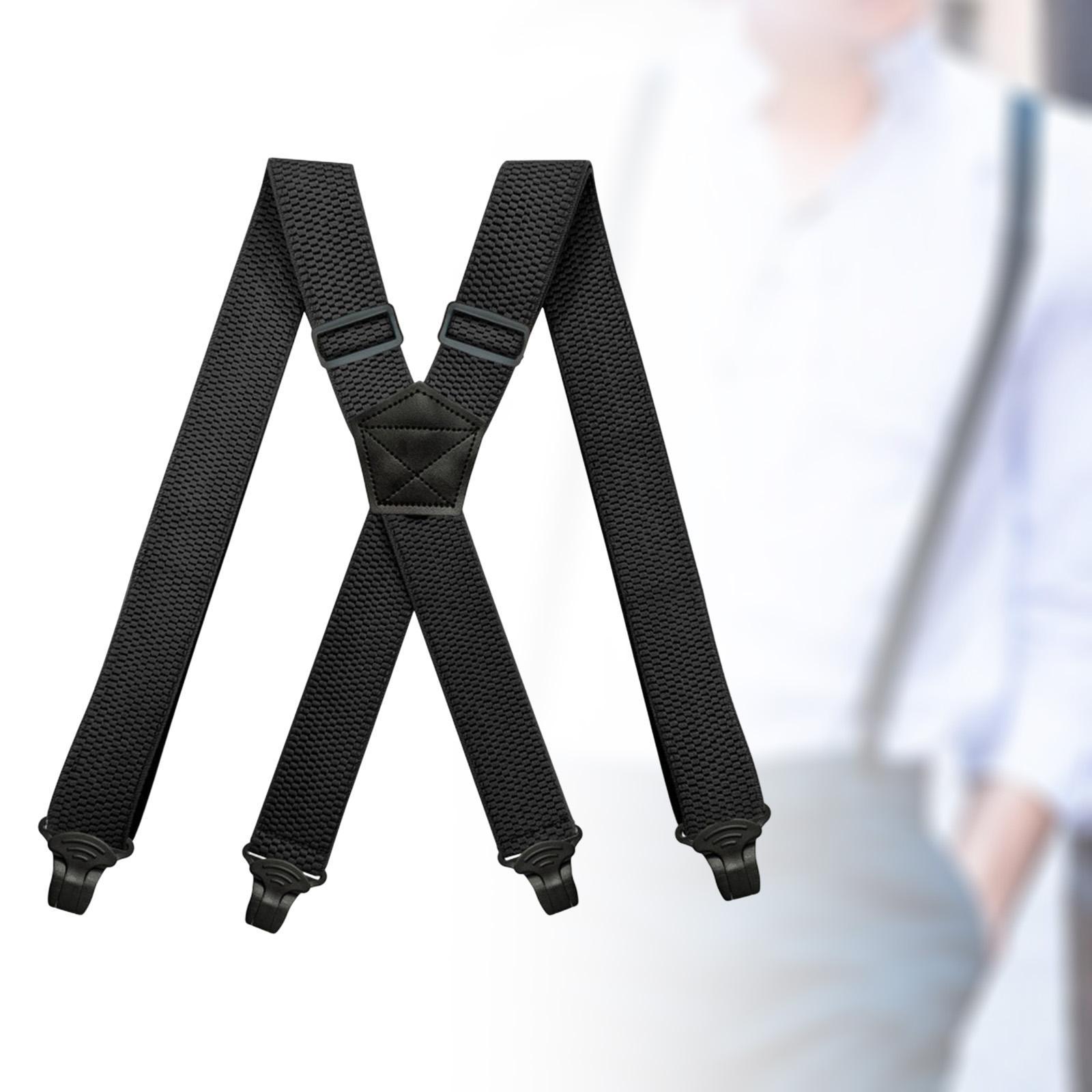 Mens Womens Suspender Elastic Straps Heavy Duty 4 Clips Trucker Suspenders Clothes Accessories