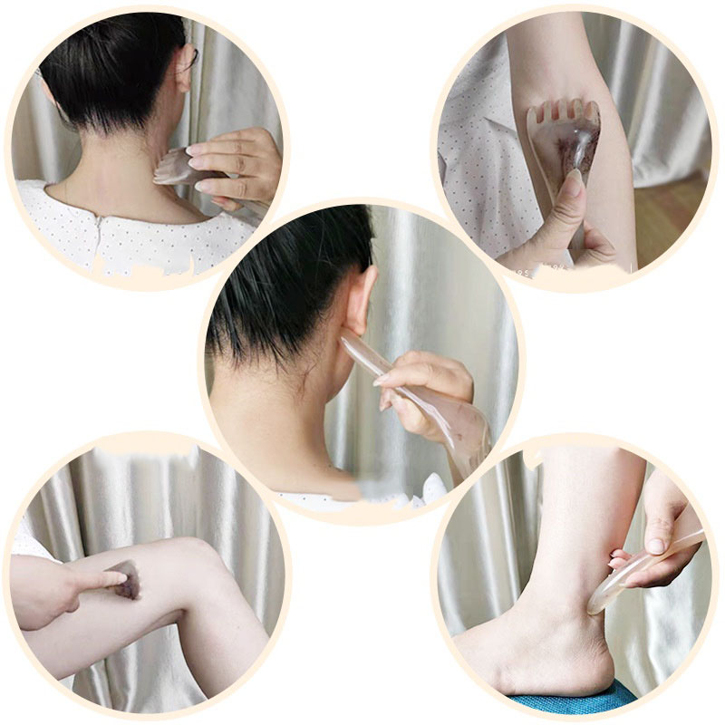 Lược Massage Đầu 5 Răng Cán Dài Lưu Thông Kinh Mạch, Thư Giãn Hiệu Quả-Giao Màu Ngẫu Nhiên