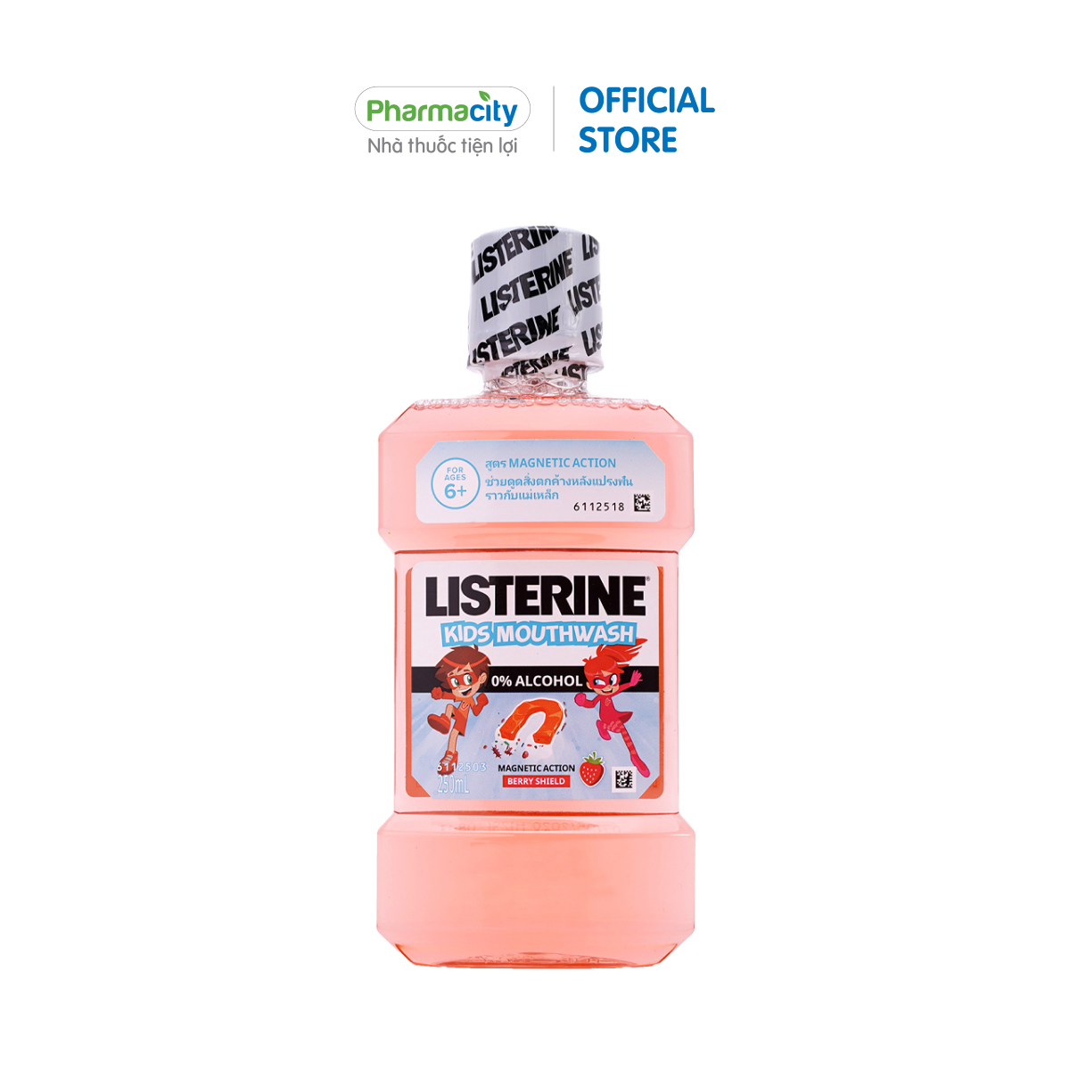 Nước súc miệng cho trẻ em Listerine Kids Mouthwash hương berry (250ml)