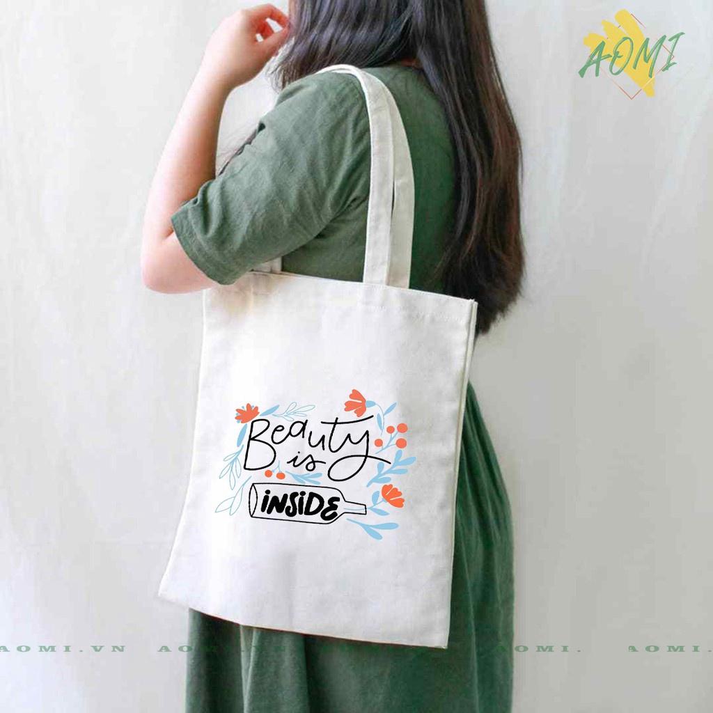 TÚI VẢI ĐEO VAI TOTE CANVAS BAG CÓ KHÓA KÉO SIZE LỚN 33x38cm PHONG CÁCH CÁ TÍNH HOT TREND NHIỀU MẪU 3158 Store