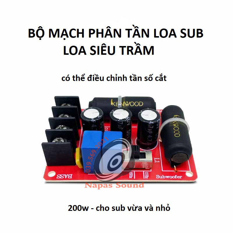 MẠCH PHÂN TẦN LOA SUB 200W CÓ CHỈNH ÂM - MẠCH LỌC LOA SUB - GIÁ 1 MẠCH