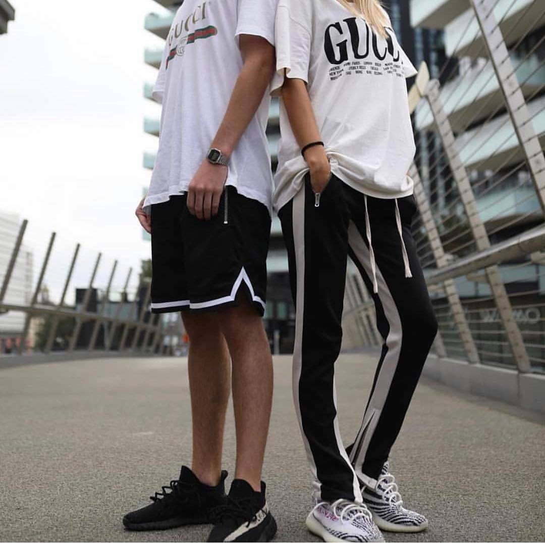 Quần Track Pants Zipper 2 sọc trong ngoài - Quần nỉ khóa kéo dây drawstring dài