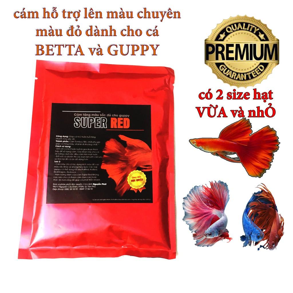 Cám kích đỏ SUPER RED dành cho cá BETTA,GUPPY gói 100g