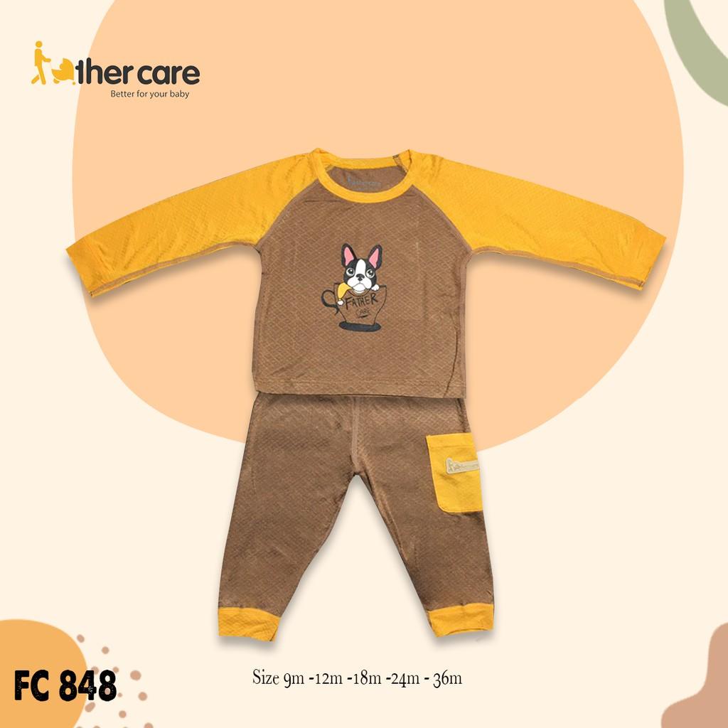 Bộ Quần áo FatherCare Raglan DT - Cún tách trà FC848