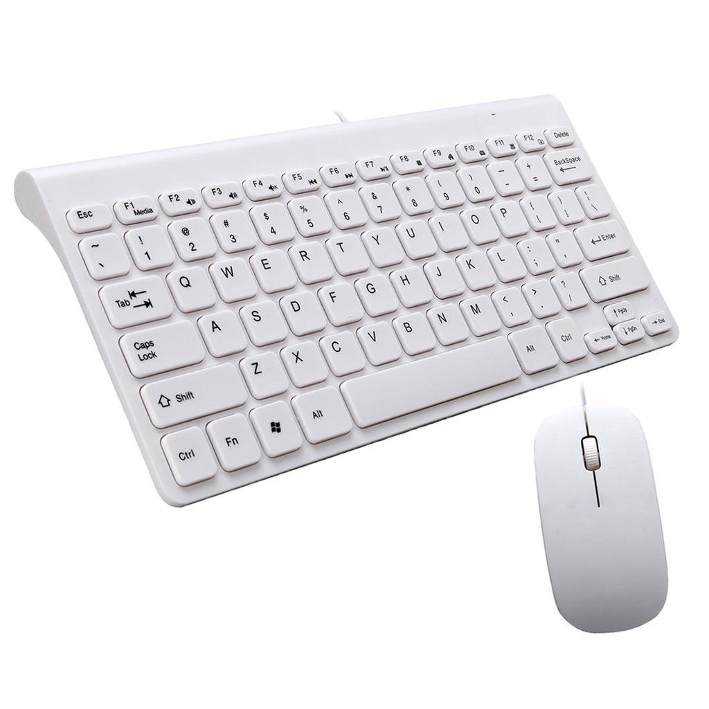 Wired 78 Key Keyboard Mouse Combo with 1.3meter Cable for Home Office White