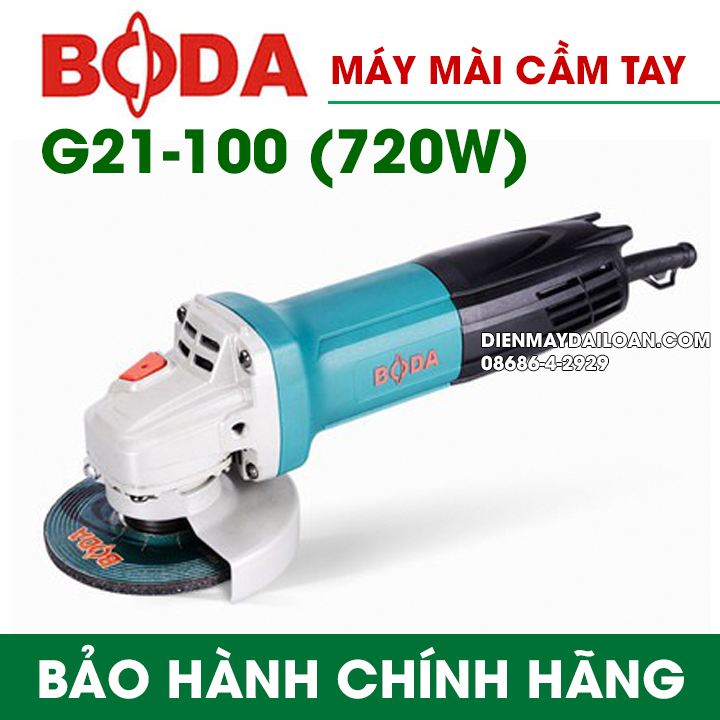 Máy mài góc, máy cắt sắt, cắt gạch, máy mài cầm tay đa năng BODA G21-100- Lõi đồng - công suất 720w