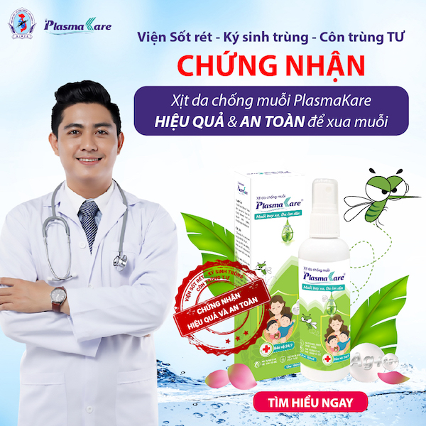 Combo 2 xịt chống muỗi PlasmaKare xua đuổi Muỗl, xẹp vết đốt, Viện Sốt rét - KST -Côn trùng TƯ đã chứng nhận hiệu quả