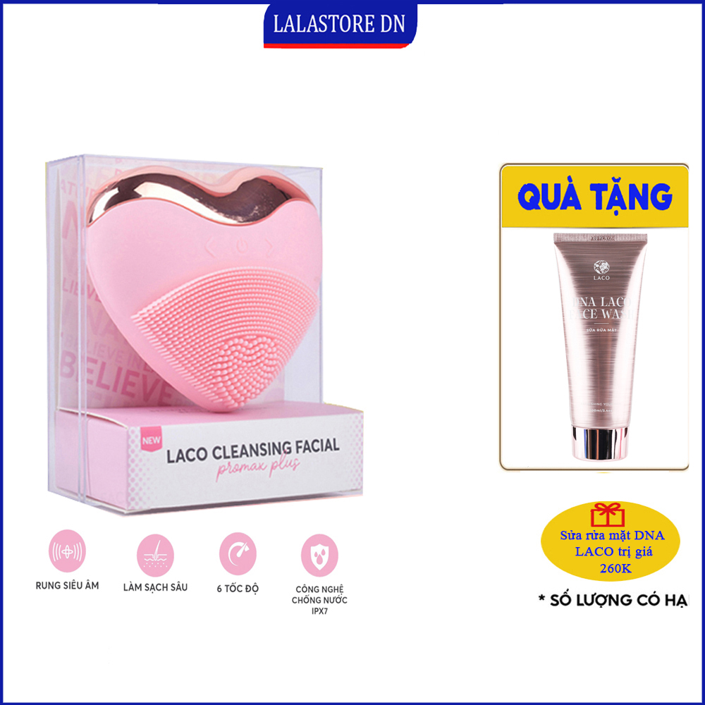 Máy rửa mặt LACO LUXURY Chính hãng -  Làm sạch sâu, massage, nâng cơ, tan nọng cằm, đẩy tinh chất