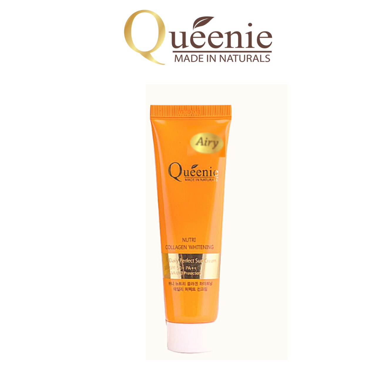 Kem Chống Nắng Bổ Sung Collagen Trắng Da Queenie, Kiềm Dầu Airy SPF50/PA++ 50ml