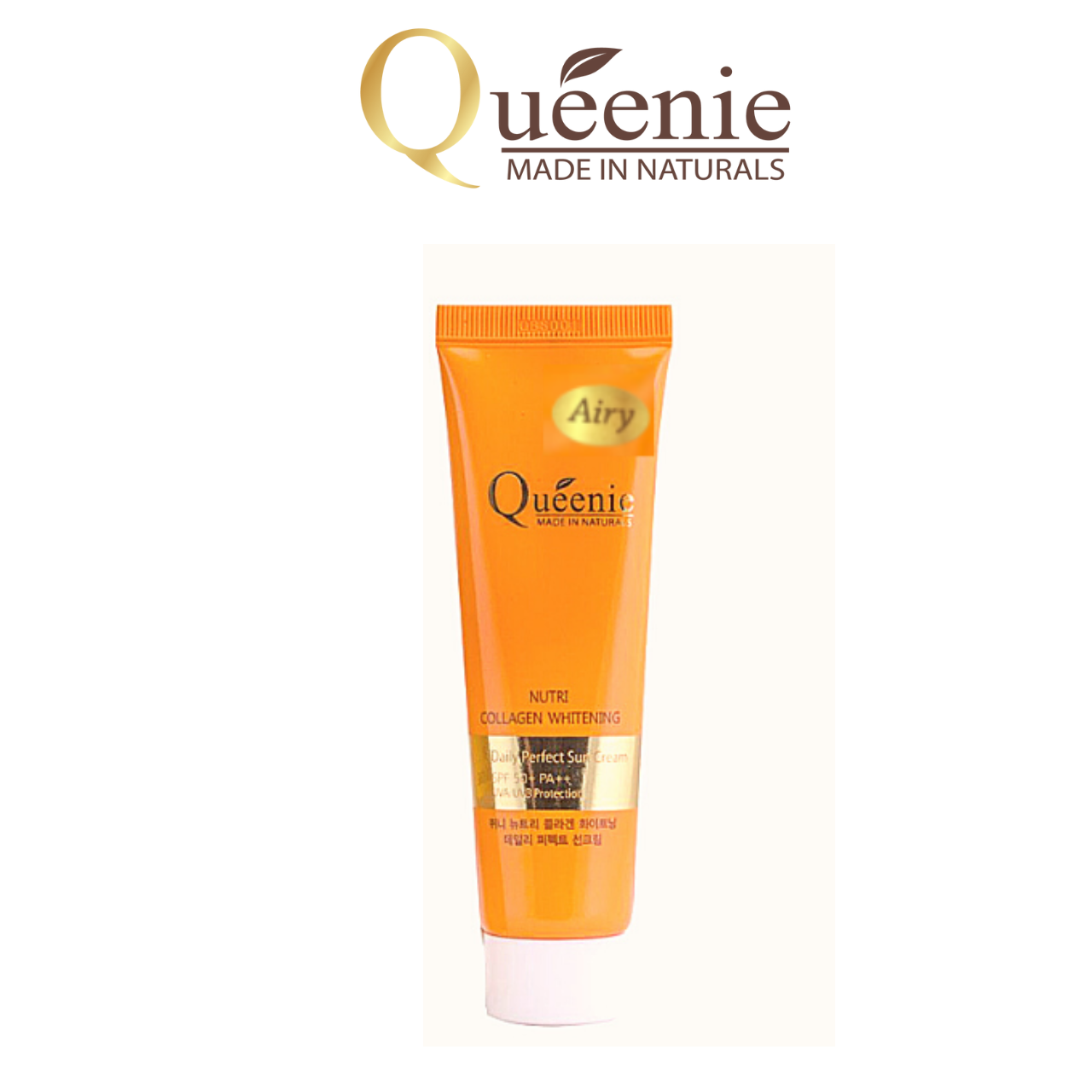 Kem Chống Nắng  Bổ Sung Collagen Trắng Da Queenie, Kiềm Dầu Airy SPF50/PA++ 50ml