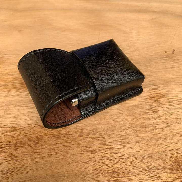 Bao da ZIPPO- đồ da thủ công - màu đen DT403