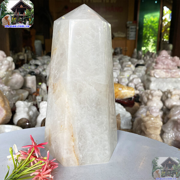 Trụ lục giác thạch anh trắng giúp điều hòa âm dương-3.55kg -T583