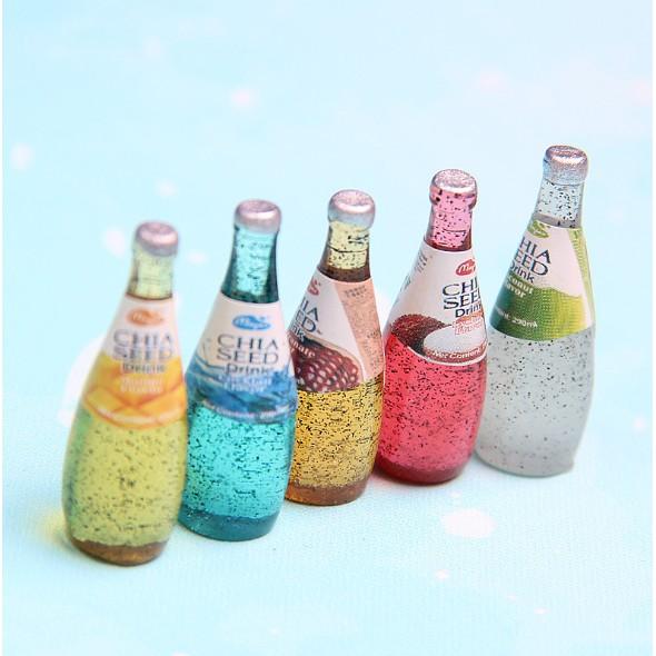 Mô hình chai nước Chia trang trí nhà búp bê, tiểu cảnh, móc chìa khóa, DIY
