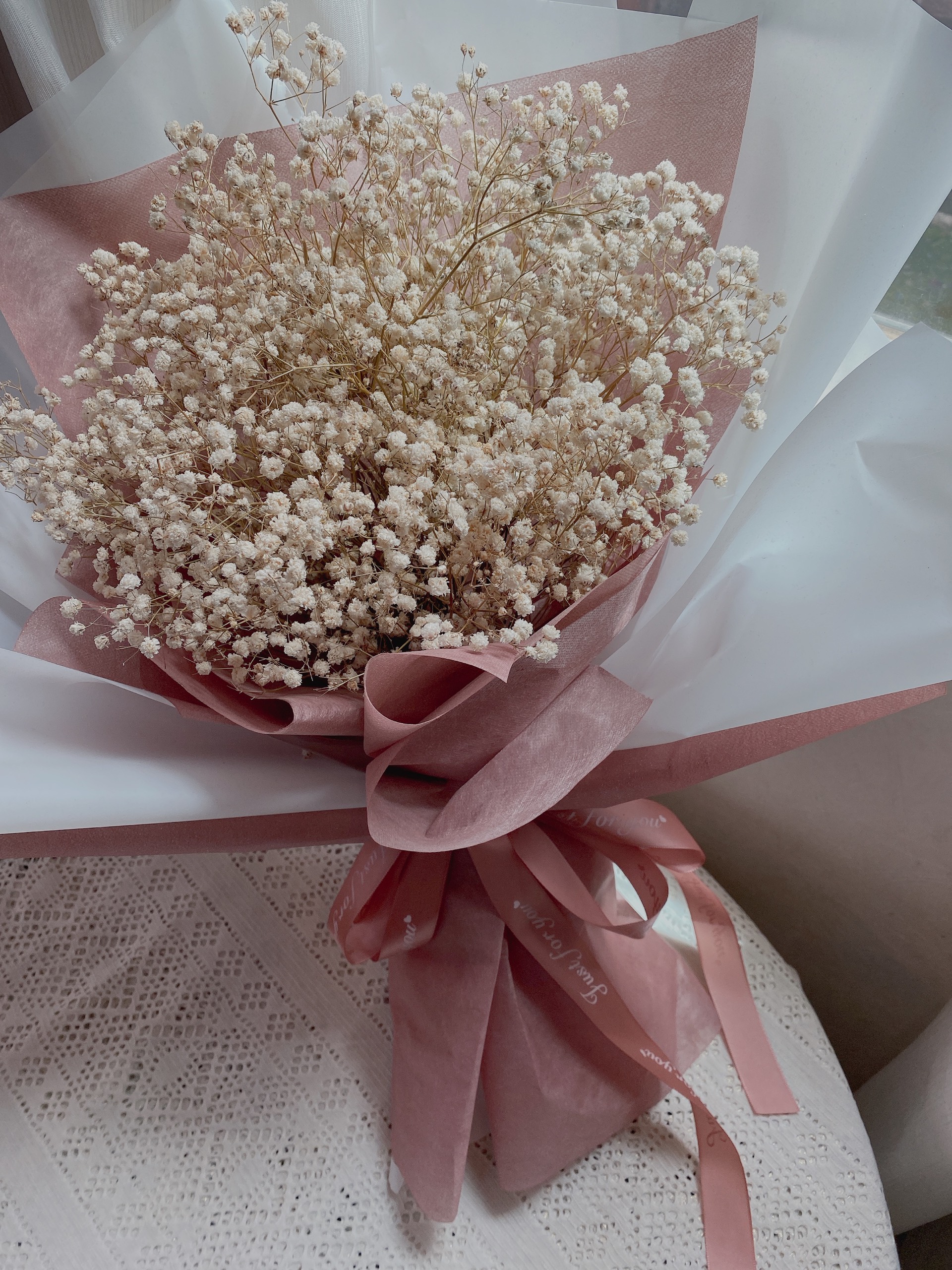 Bó hoa baby khô trắng, Bó hoa baby khô, hoa làm quà tặng, hoa tặng người yêu, hoa khô baby, bó hoa khô, hoa to, hoa mini