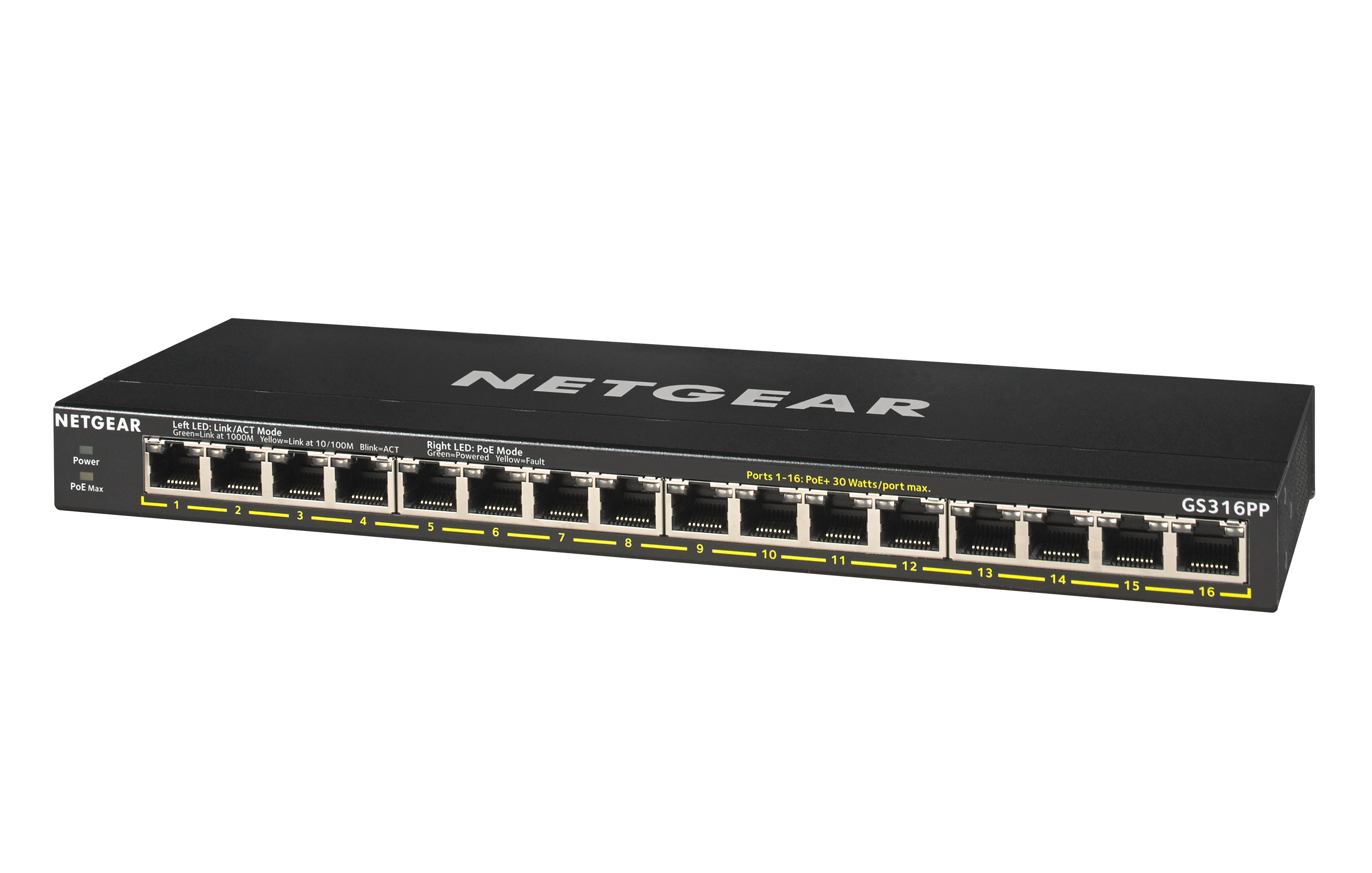 Bộ Chia Mạng Để Bàn 16 Cổng 10/100/1000M PoE+ Gigabit Ethernet Unmanaged Switch Netgear GS316PP - Hàng Chính Hãng