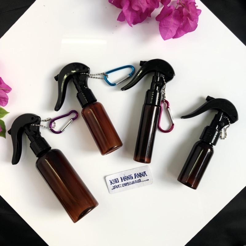 MÓC KHOÁ Bình xịt Nhỏ Gọn Trong suốt/ Xanh/ Nâu/ Trắng - Chai xịt sương gắn Móc chìa Khoá 100ml/ 50ml