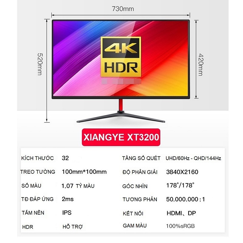 Màn Hình Máy Tính 32 inch UHD 4K (3840 x 2160) XT3200 - Giao hàng toàn quốc