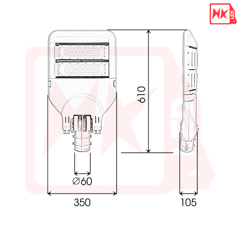 HKLED - Đèn đường phố OEM Philips Module M1 Driver DONE công suất 100W - DDM01M100