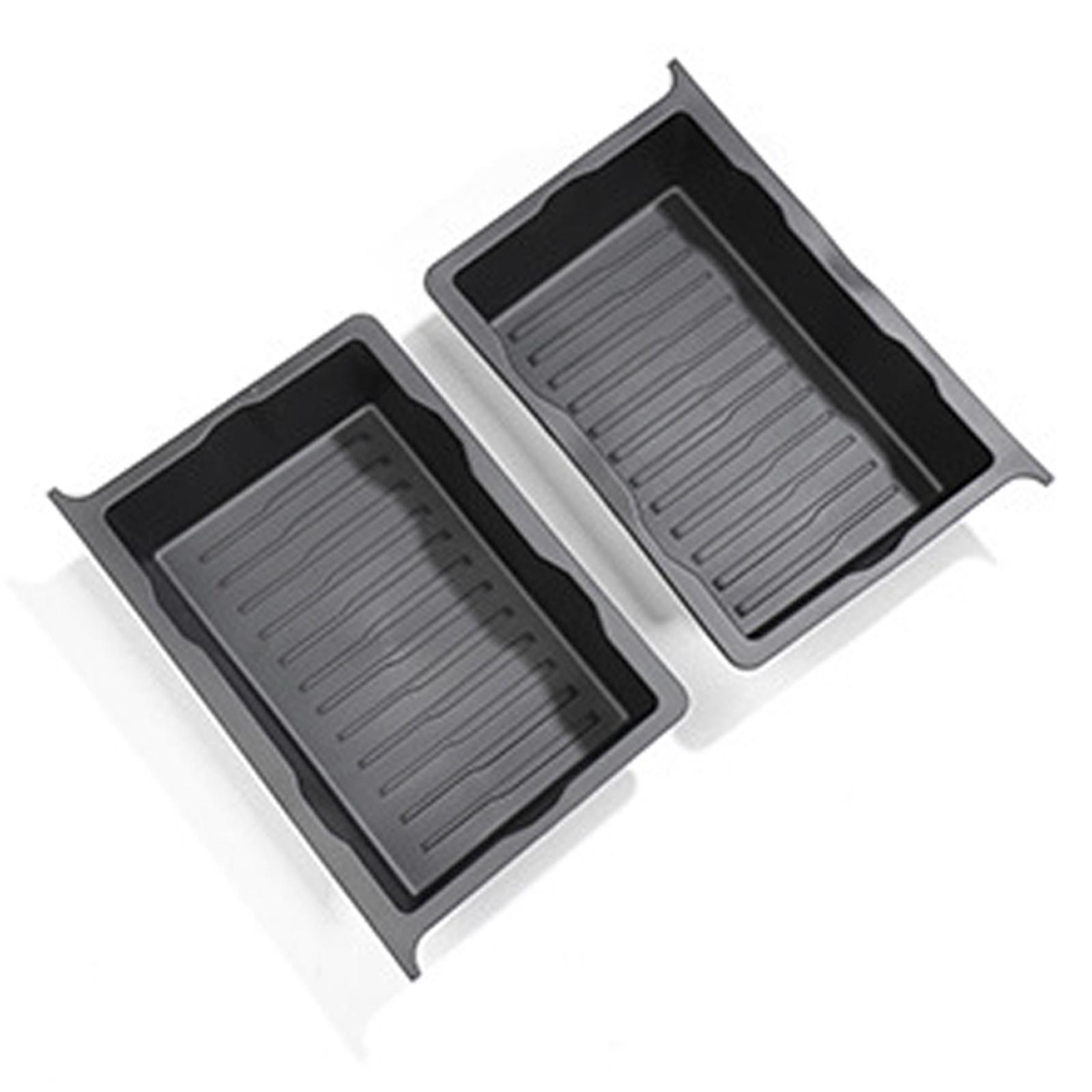 4Pieces Underseat Organizer Tray TPE Car Accessories Easy to Install Container Durable Drawer Holder under Seat Storage Box for Model Y