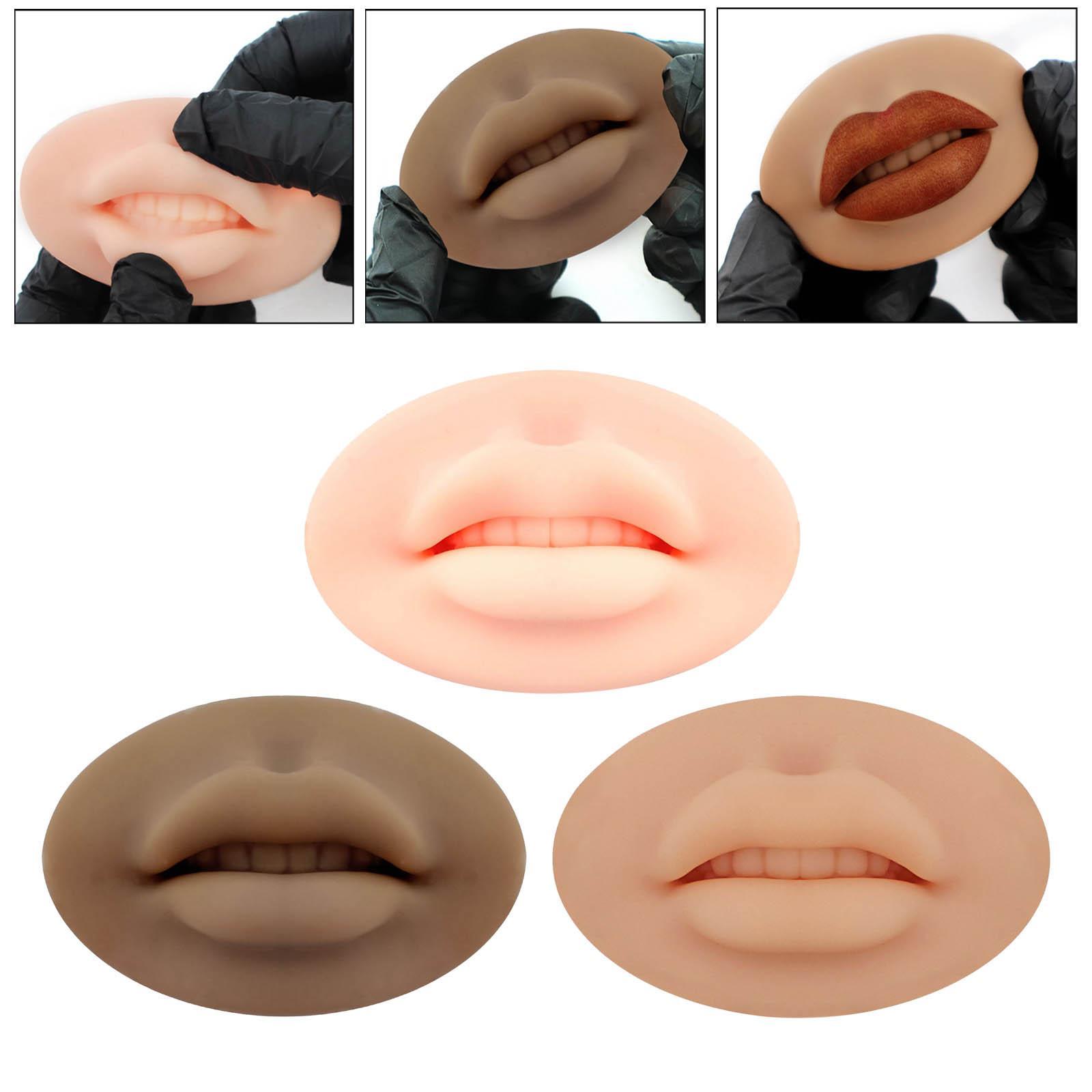 3x 5D Silicone Lips Practice Permanent Soft for Beginners Piercing Practice
