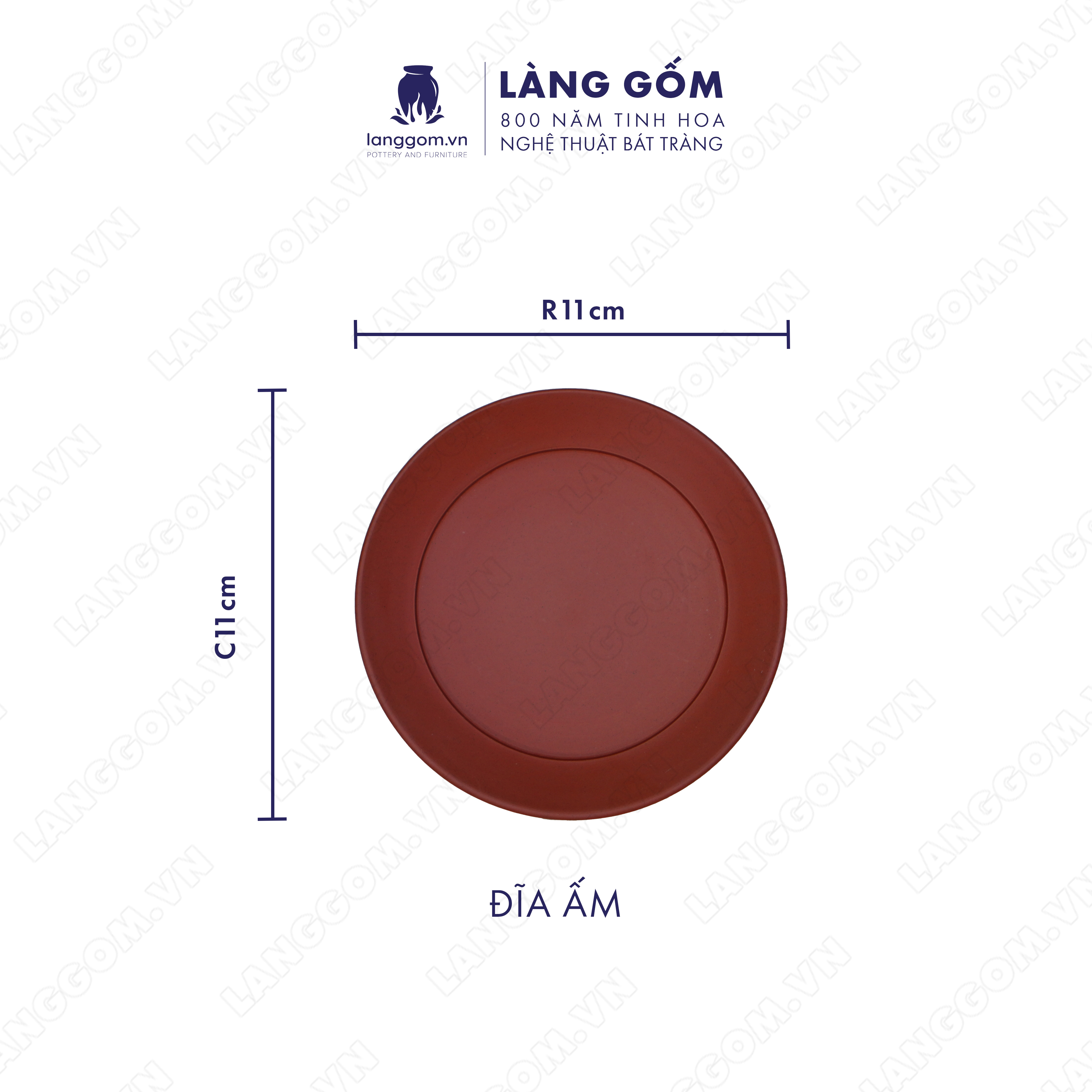 Bộ ấm chén đất nung trúc đào - Men mộc - Gốm sứ Bát Tràng - langgom.vn
