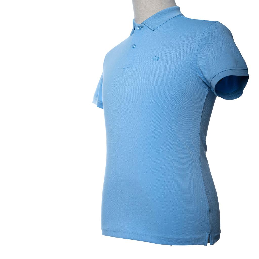 Áo nam polo màu xanh da trời nhạt dáng đẹp cá sấu Poly trơn ngắn tay cao cấp có cổ GIFASHION MPR30317