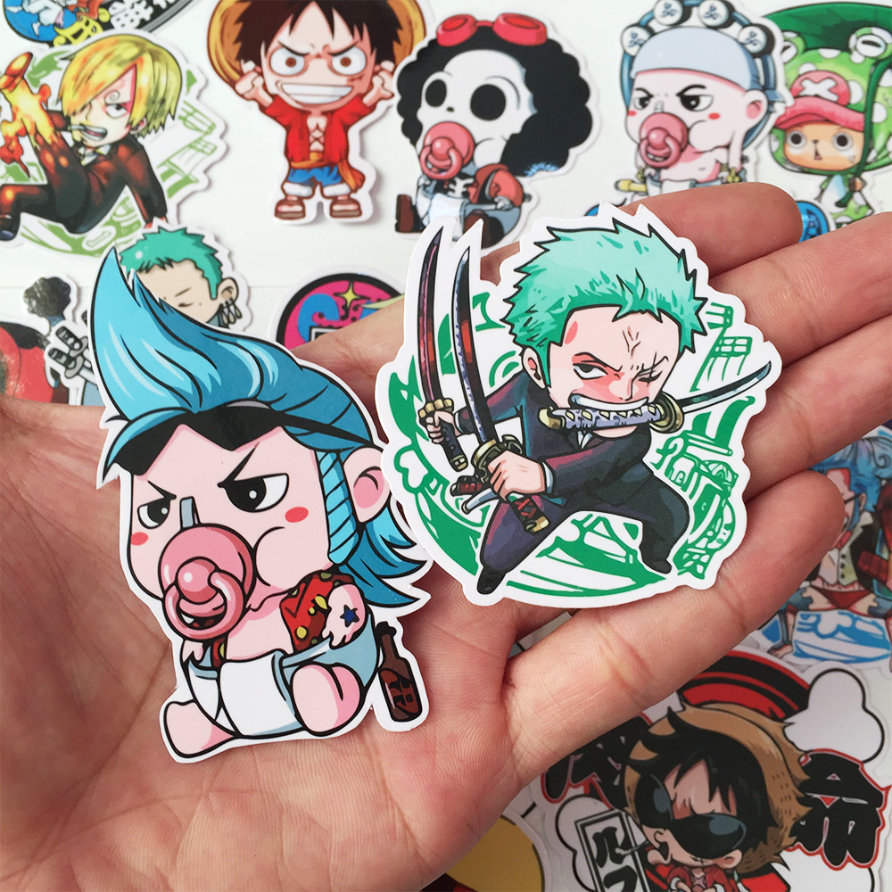 Bộ 30 Sticker One Piece Chibi Hoạt Hình - Chống Thấm Nước
